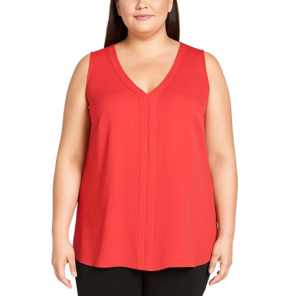41 Hawthorn V-Neck Sleeveless Top Red NWT Plus Size 2X Blouse